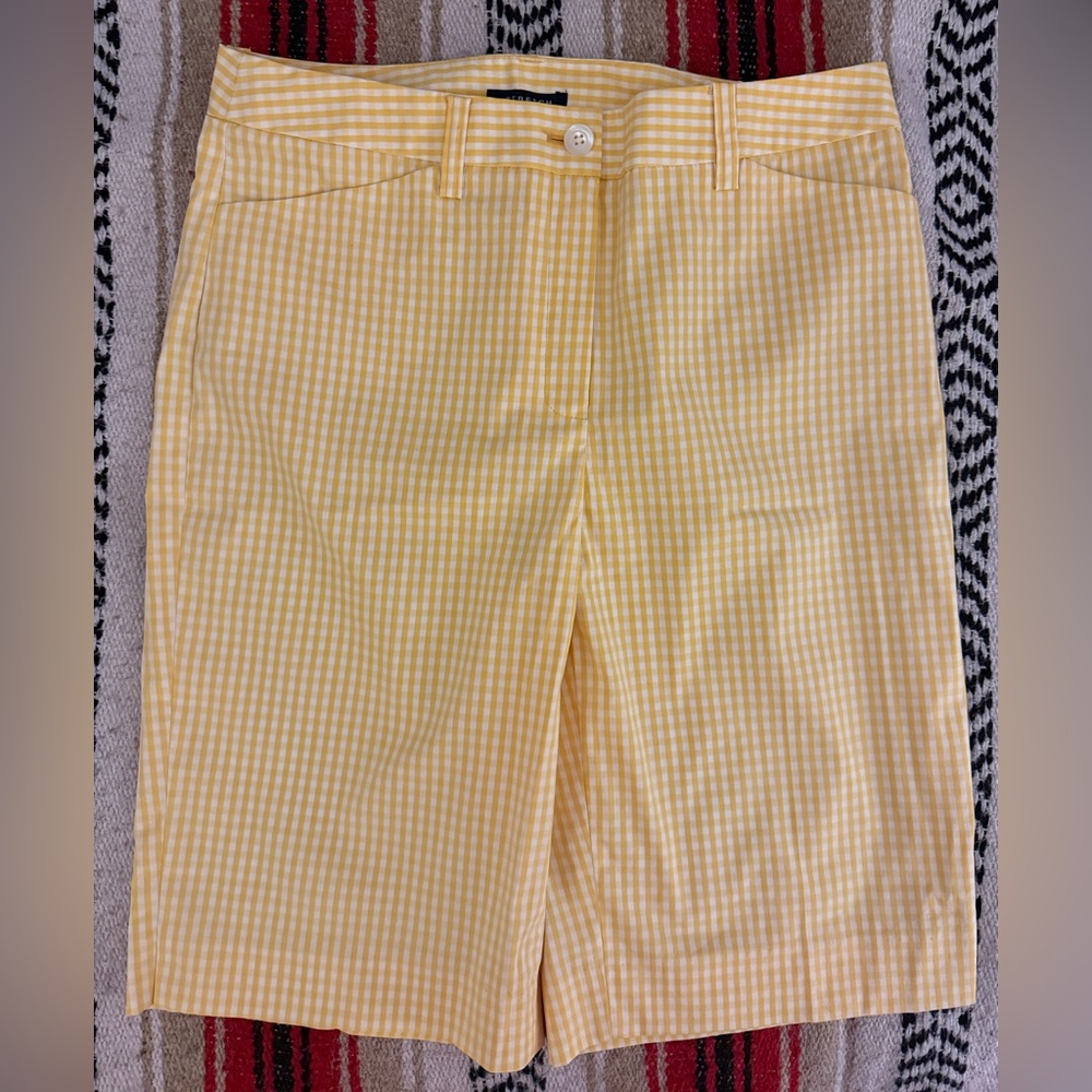 🩳 💛 Jones New York Yellow Checkered/Gingham Bermuda Shorts